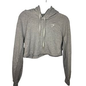 Gymshark Training Cropped Hoodie Women's Size Medium Gray Hooded Sweatshirt